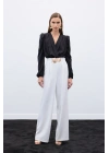 Aksesuarlı Pantolon - Ekru