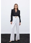 Aksesuarlı Pantolon - Ekru