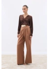 Aksesuarlı Pantolon - Camel