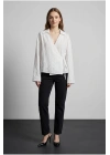 Bağlama Detaylı Kruvaze Bluz Ekru