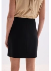 Bel Aksesuarlı Mini Etek - Siyah