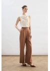 Bel Detaylı Cepli Pantolon - Camel
