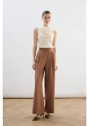 Bel Detaylı Cepli Pantolon - Camel