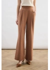 Bel Detaylı Cepli Pantolon - Camel