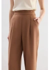 Bel Detaylı Cepli Pantolon - Camel