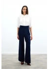 Bel Detaylı Cepli Pantolon - Lacivert