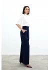 Bel Detaylı Cepli Pantolon - Lacivert