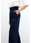 Bel Detaylı Cepli Pantolon - Lacivert