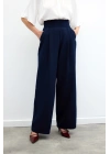 Bel Detaylı Cepli Pantolon - Lacivert