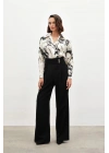 Bel Detaylı Pantolon - Siyah