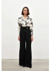 Bel Detaylı Pantolon - Siyah