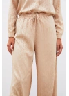 Bel Lastikli Desenli Pantolon - Camel