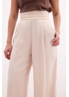 Cepli Salaş Saten Pantolon - Bej
