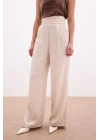 Cepli Salaş Saten Pantolon - Bej