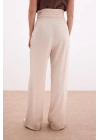 Cepli Salaş Saten Pantolon - Bej
