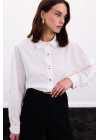 Çıtçıt Detaylı Gömlek - Ekru