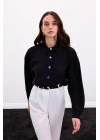 Çıtçıt Detaylı Gömlek - Siyah