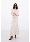 Dantelli Uzun Etek - Bej