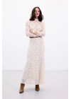 Dantelli Uzun Etek - Bej