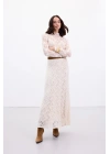 Dantelli Uzun Etek - Bej