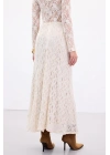 Dantelli Uzun Etek - Bej