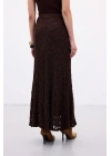 Dantelli Uzun Etek - Kahve