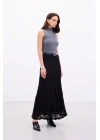 Dantelli Uzun Etek - Siyah