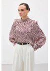 Desenli Bluz - Mürdüm
