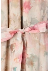 Desenli Uzun Elbise - Pembe