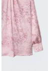 Desenli Uzun Kollu Bluz - Pembe