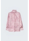Desenli Uzun Kollu Bluz - Pembe