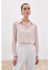 Düz Klasik Gömlek - Pudra