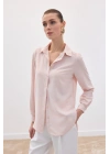 Düz Klasik Gömlek - Pudra