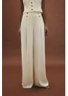 Eva Krep Pantolon - Ekru