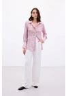 Geniş Manşetli Gömlek - Pembe