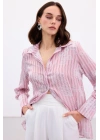 Geniş Manşetli Gömlek - Pembe