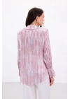Geniş Manşetli Gömlek - Pembe
