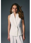 İnci Detaylı Yelek - Ekru