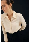 İşlemeli Gömlek - Bej