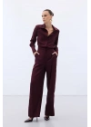 Jakarlı Pantolon - Bordo