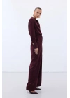 Jakarlı Pantolon - Bordo
