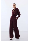Jakarlı Pantolon - Bordo