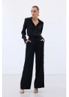 Jakarlı Pantolon - Siyah