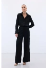 Jakarlı Pantolon - Siyah