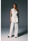 Kalın Kuşaklı Yelek - Ekru