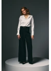 Kemerli Bol Pantolon - Siyah