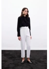 Kemerli Pantolon - Ekru