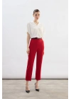 Kemerli Pantolon - Kırmızı
