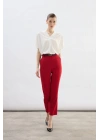 Kemerli Pantolon - Kırmızı