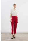 Kemerli Pantolon - Kırmızı